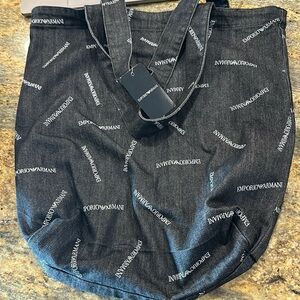 NWT Emporio Armani denim tote bag